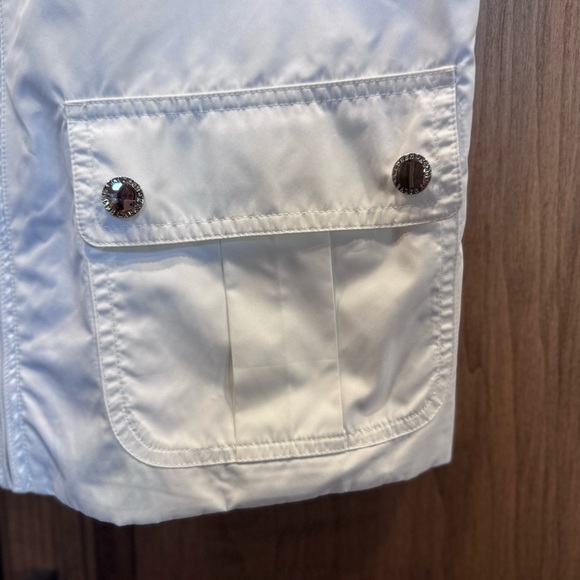 Ralph Lauren Womens PM White Silver Metallic Reversible Vest Snaps‎ $189 NWOT - Picture 3 of 12